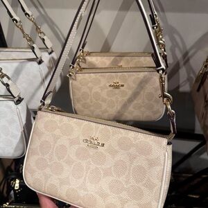 Coach Light Tan Signature Wristlet